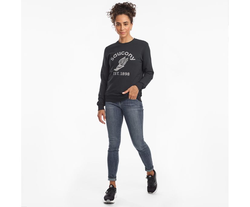 Női Saucony Rested Crewneck Ingek Fekete | HU 901AHK